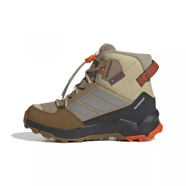 Chlapčenské členkové zimné topánky ADIDAS Terrex AX4R ClimaWarm+ Jr cardboard matte silver semi impact orange