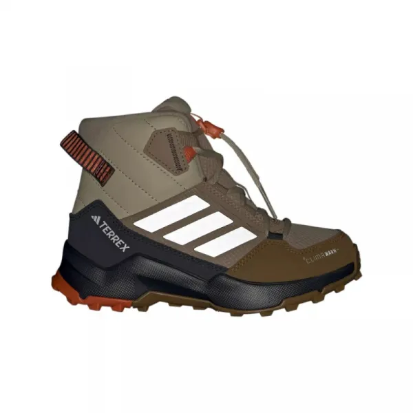 Chlapčenské členkové zimné topánky ADIDAS Terrex AX4R ClimaWarm+ Jr cardboard matte silver semi impact orange