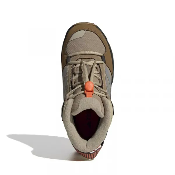 Chlapčenské členkové zimné topánky ADIDAS Terrex AX4R ClimaWarm+ Jr cardboard matte silver semi impact orange
