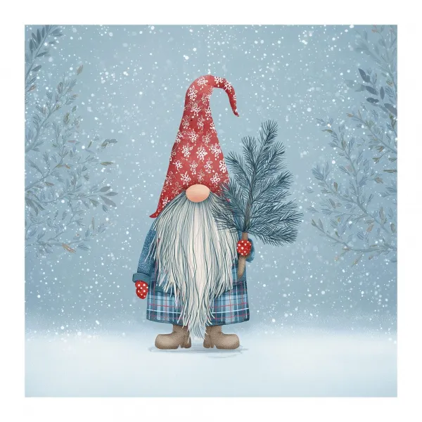 Vianočný obraz sviatočná atmosféra so škriatkom