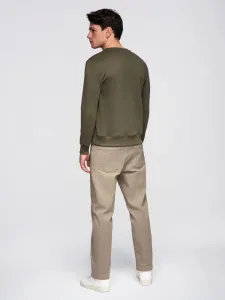 Trendy pánska mikina bez kapucne -olivá
