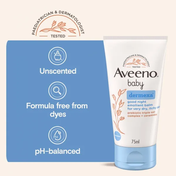 Aveeno Baby Dermexa Zvláčňujúci balzam na dobrú noc 75 ml