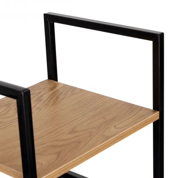 Moderná drevená knižnica, kovový rám LOFT 5 políc
