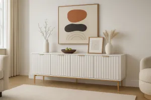 LivinHill TV stolek Stilig ST709 200 cm bílý/zlatý