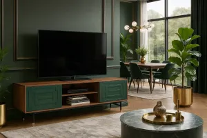 LivinHill TV stolek Stilig ST153 200 cm ořech/zelený