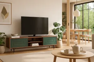 LivinHill TV stolek Stilig ST153 200 cm ořech/zelený