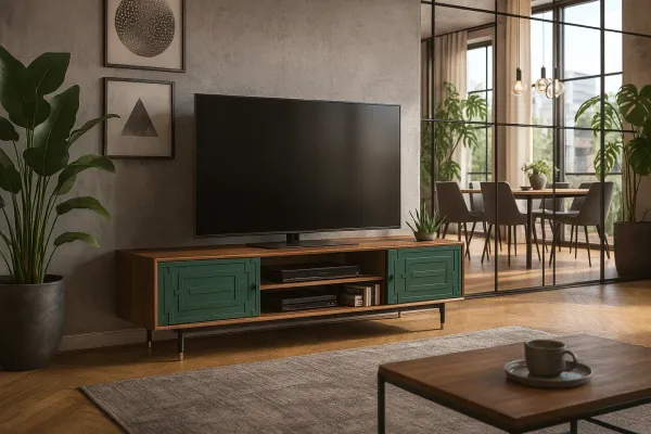LivinHill TV stolek Stilig ST153 200 cm ořech/zelený