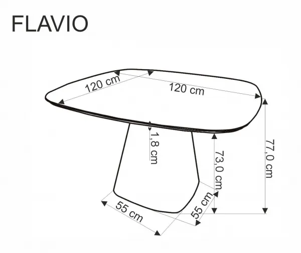 HALMAR Jídelní stůl Flavio 120 cm bílý