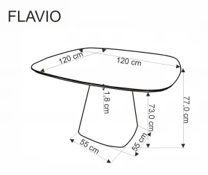 HALMAR Jídelní stůl Flavio 120 cm bílý