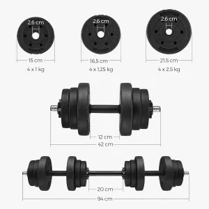 SONGMICS Sada 2 ks činek Arny 20 kg černá