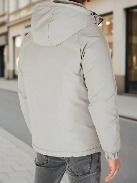 Pánska bunda na zimné mesiace sivá