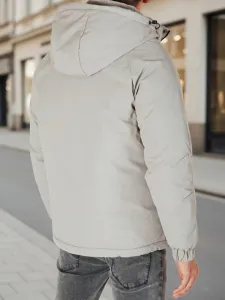 Pánska bunda na zimné mesiace sivá