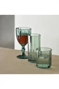 Allesken Sada 4 ks sklenic ELISE STRIPES 320 ml zelená