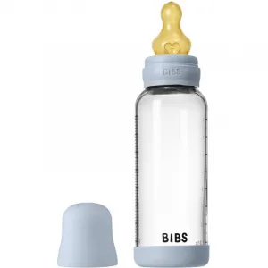 BIBS Baby Glass Bottle Round Latex antikoliková fľaša Baby Blue 240 ml