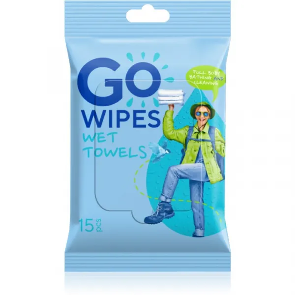 GoWipes Wet Towels osviežujúce vlhčené uteráky 26x20 cm 15 ks