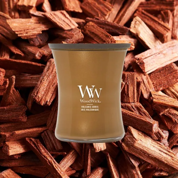 Woodwick Precious Metals Volkanic Orris vonná sviečka 275 g