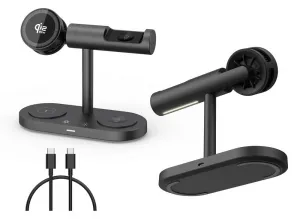 Qi2.2 MagSafe Nabíjacia stanica 5v1 s aktívnym chladením, 25 W a 360° rotáciou pre iPhone, Apple Watch, AirPods, Android, čierna