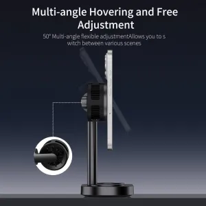 Qi2.2 MagSafe Nabíjacia stanica 5v1 s aktívnym chladením, 25 W a 360° rotáciou pre iPhone, Apple Watch, AirPods, Android, čierna