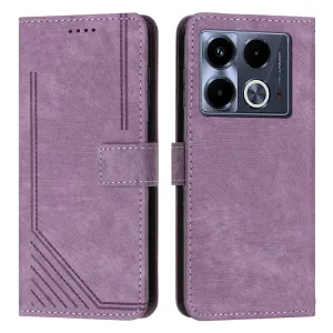 STRIPE Peňaženkové puzdro s remienkom Infinix Note 40 fialové