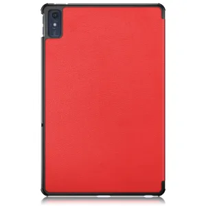 LEATHER Zaklápací kryt pre Lenovo Tab M10 5G červený