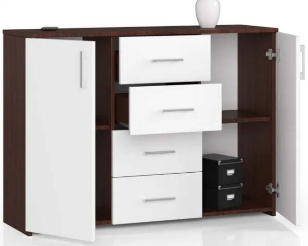 Ak furniture Komoda Torvi K 110 cm wenge/biela