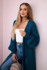 Legínovo Dlhý kardigán tmavofialový Farba: Modrá, Veľkosť: UNI