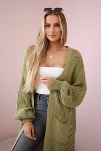 Legínovo Dlhý kardigán tmavofialový Farba: Modrá, Veľkosť: UNI