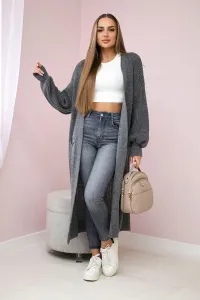 Legínovo Dlhý kardigán tmavofialový Farba: Modrá, Veľkosť: UNI