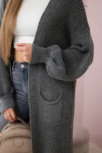 Legínovo Dlhý kardigán tmavofialový Farba: Modrá, Veľkosť: UNI