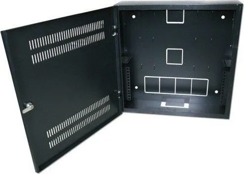XtendLan 19" nástěnný vertikální rozvaděč 2U+4U 540x150, perforované dveře, černý
