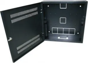 XtendLan 19" nástěnný vertikální rozvaděč 2U+4U 540x150, perforované dveře, černý