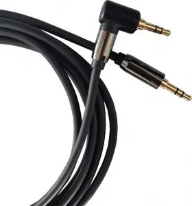 PremiumCord HQ stíněný kabel stereo Jack 3.5mm - Jack 3.5mm zahnutý 90°, 1,5m