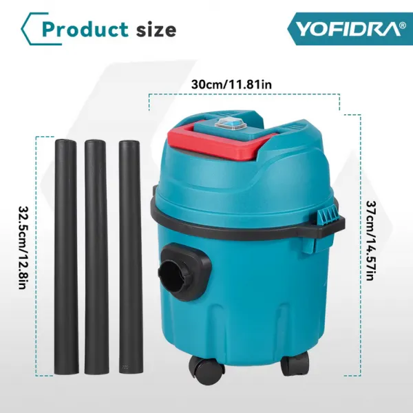 OneVan / Yofidra AKU bezvreckový vysávač na mokré a suché vysávanie YOFIDRA 2000W s nádržou 10Litrov a kolieskami, náradie na čistenie domácnosti aj v priemysle. 2 x Batéria 928Vf 6Ah 21V