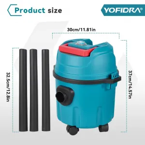 OneVan / Yofidra AKU bezvreckový vysávač na mokré a suché vysávanie YOFIDRA 2000W s nádržou 10Litrov a kolieskami, náradie na čistenie domácnosti aj v priemysle. 2 x Batéria 928Vf 6Ah 21V