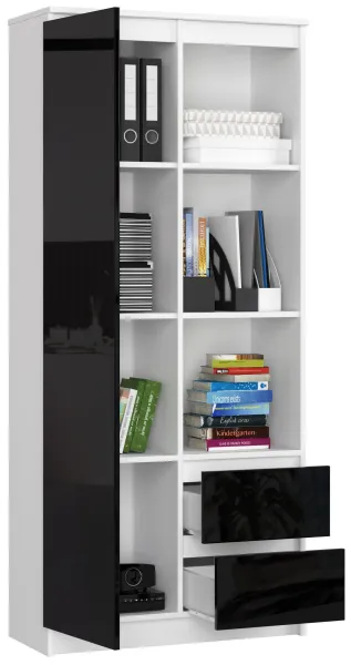 Ak furniture Skriňa Rexa 80 cm biela/čierna