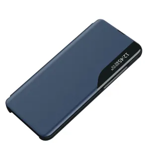 MG Eco Leather View knižkové puzdro na iPhone 16e, modré
