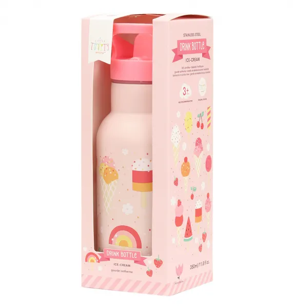 A Little Lovely Company - antikorová fľaša na pitie, 350 ml - zmrzlina