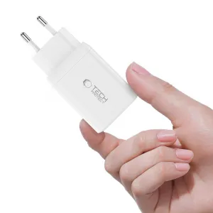 Tech-Protect NC45W GaN sieťová nabíjačka 2x USB-C 45W, biela