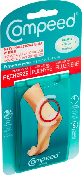 Compeed náplasť na pľuzgiere stredná 5 ks