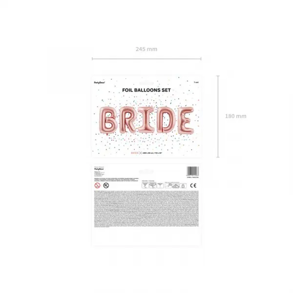 NÁPIS fóliový Bride ružové zlato 280x86cm