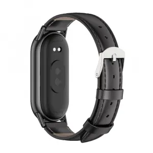 Tech-Protect Leatherfit remienok na Xiaomi Smart Band 8 / 9, black