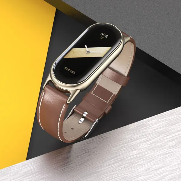 Tech-Protect Leatherfit remienok na Xiaomi Smart Band 8 / 9, black
