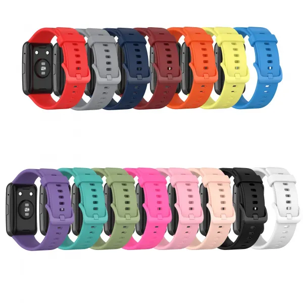 BStrap Silicone remienok na Huawei Watch Fit, red/silver