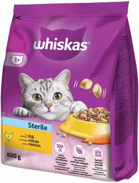 WHISKAS Granule Sterile s Kuracím 800G