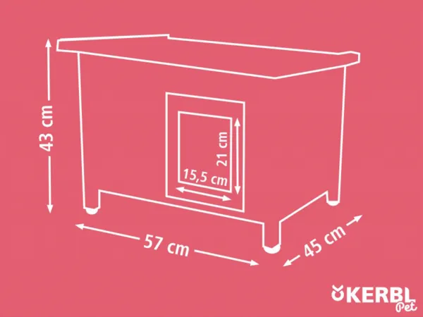 Drevená búda pre mačky KERBL RUSTICA 57 x 45 x 43 cm