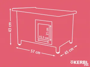 Drevená búda pre mačky KERBL RUSTICA 57 x 45 x 43 cm