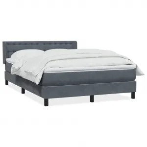 vidaXL Posteľný rám boxspring s matracom tmavosivý 140x220 cm zamat