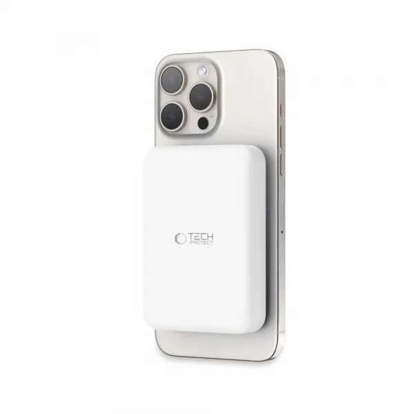 Tech-Protect PB11 LifeMag MagSafe Power Bank 10000mAh, biele