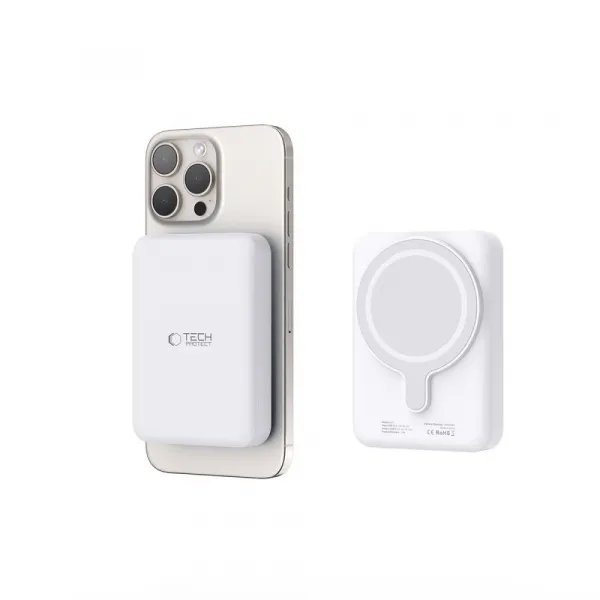 Tech-Protect PB11 LifeMag MagSafe Power Bank 10000mAh, biele