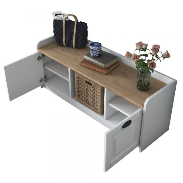 Skrinka na topánky / Botník P2 - 1808 - Walnut